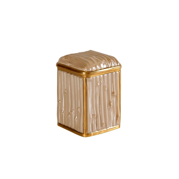 Bamboo Caramel & Gold Bathroom Set