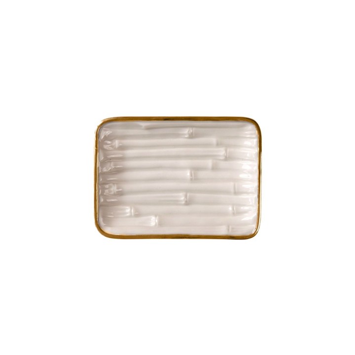 Bamboo White & Gold Bathroom Set