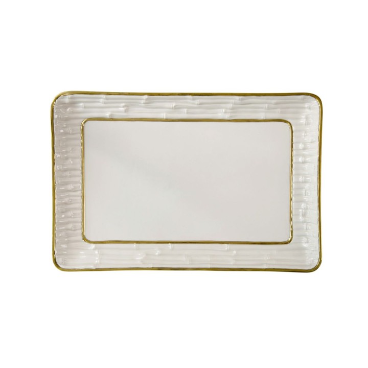 Bamboo White & Gold Bathroom Set