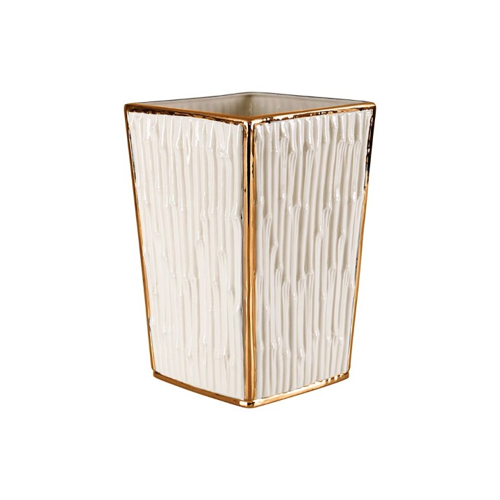 Bamboo White & Gold Bathroom Set