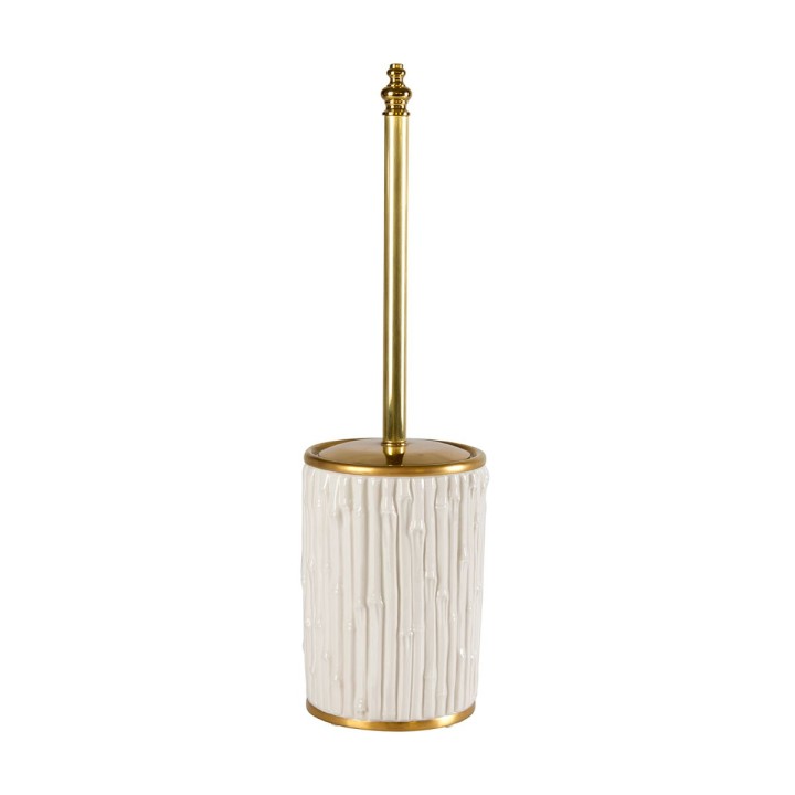 Bamboo White & Gold Bathroom Set