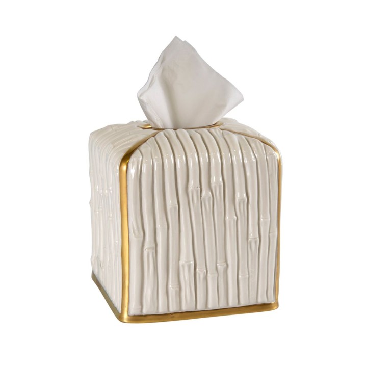 Bamboo White & Gold Bathroom Set