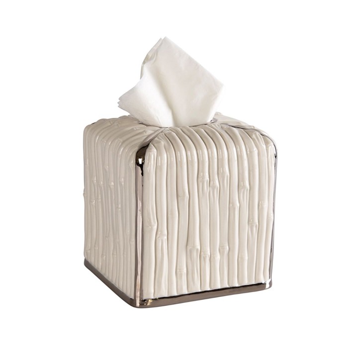 Bamboo White & Platinum Bathroom Set