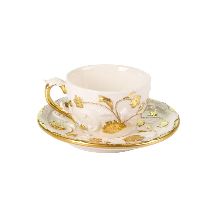 Taormina Tea Set - White & Gold