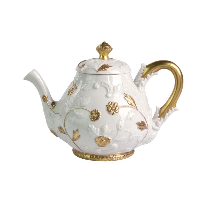 Taormina Tea Set - White & Gold