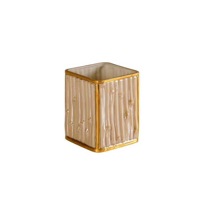 Bamboo Caramel & Gold Bathroom Set