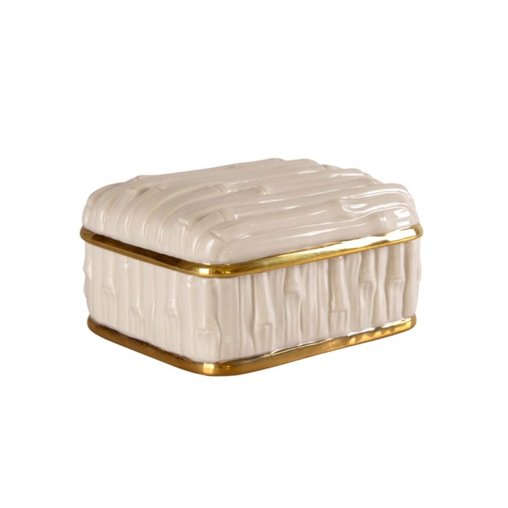 Bamboo White & Gold Bathroom Set