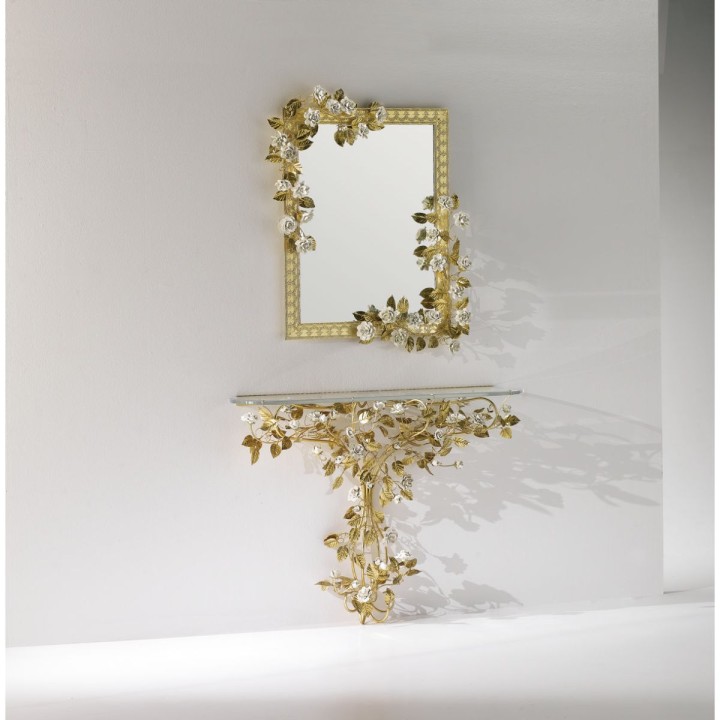 Marie Antoinette Medium Mirror - Gold & White