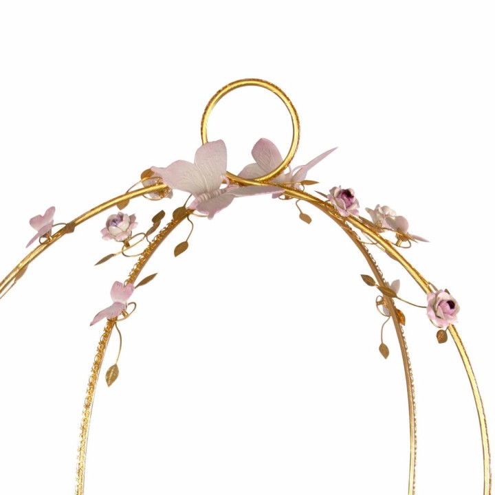 Butterfly Tea Trolley - Pink & Gold