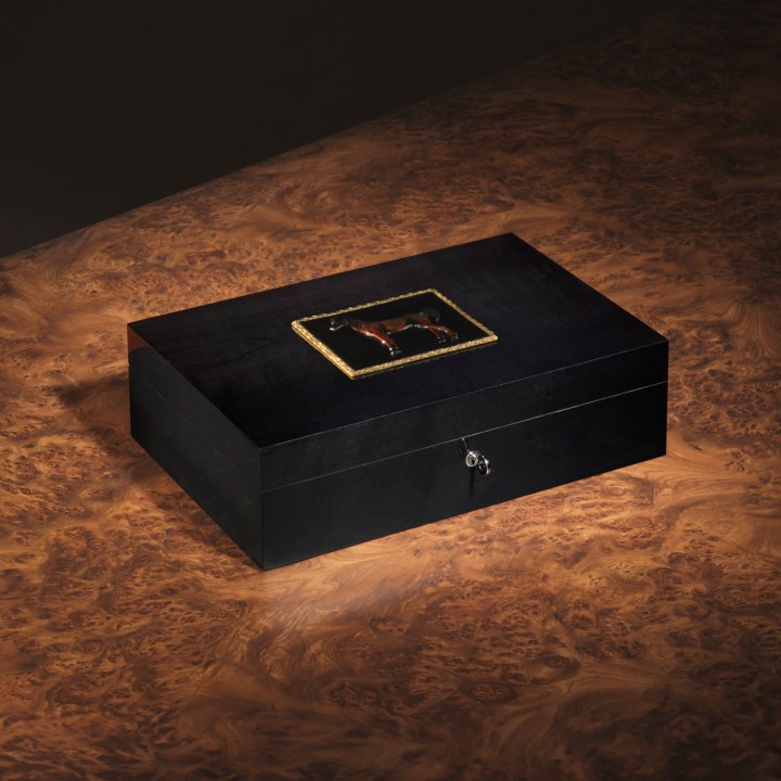 Al Lahab Humidor 110 Cigars - Brown & Gold