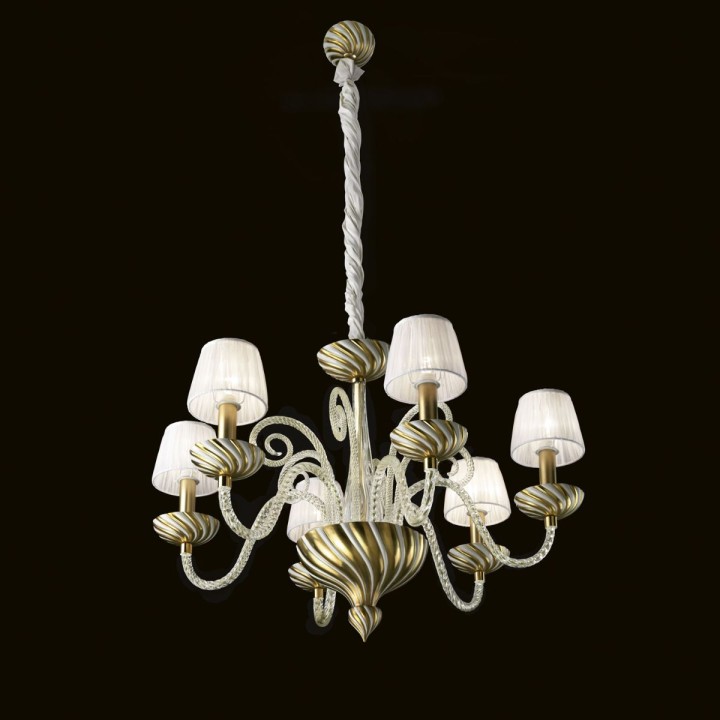 Alba Veneziana Chandelier 6 lights - White & Gold