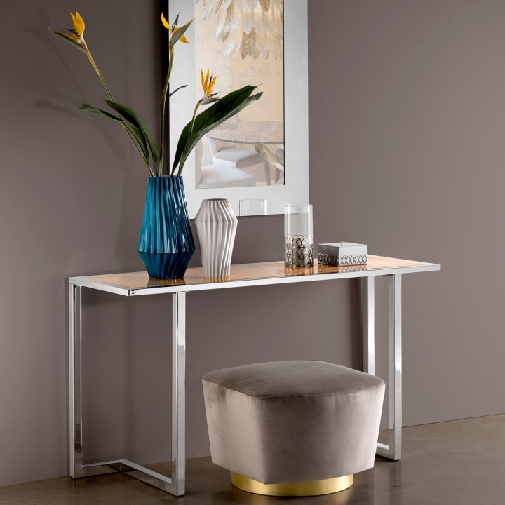 Deco Console - Carrara & Chrome