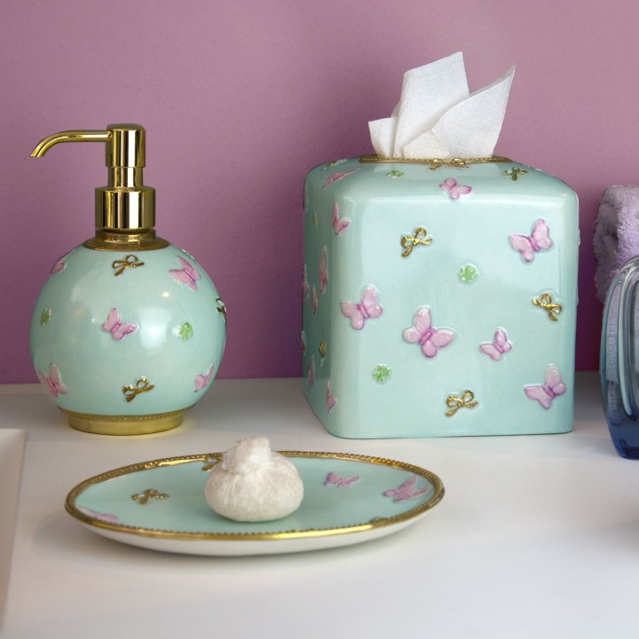 Butterfly Aquamarine Bathroom Set