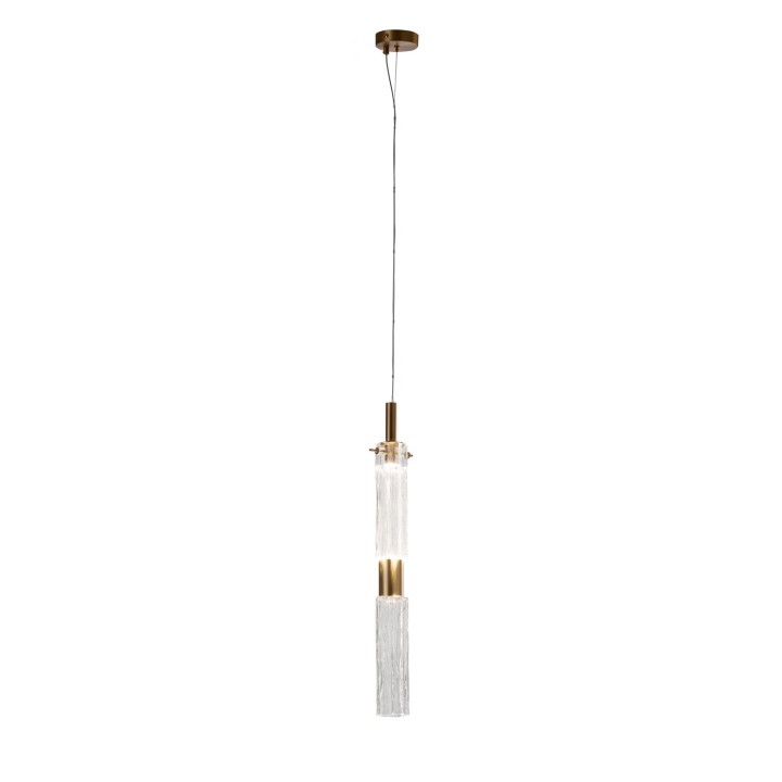 Drum Pendant Light - Transparent & Gold