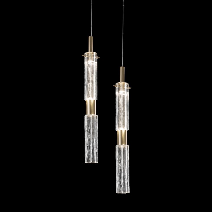 Drum Pendant Light - Transparent & Gold