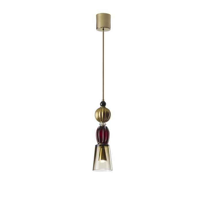 Divas Ava Pendant Light - Ruby Red & Transparent