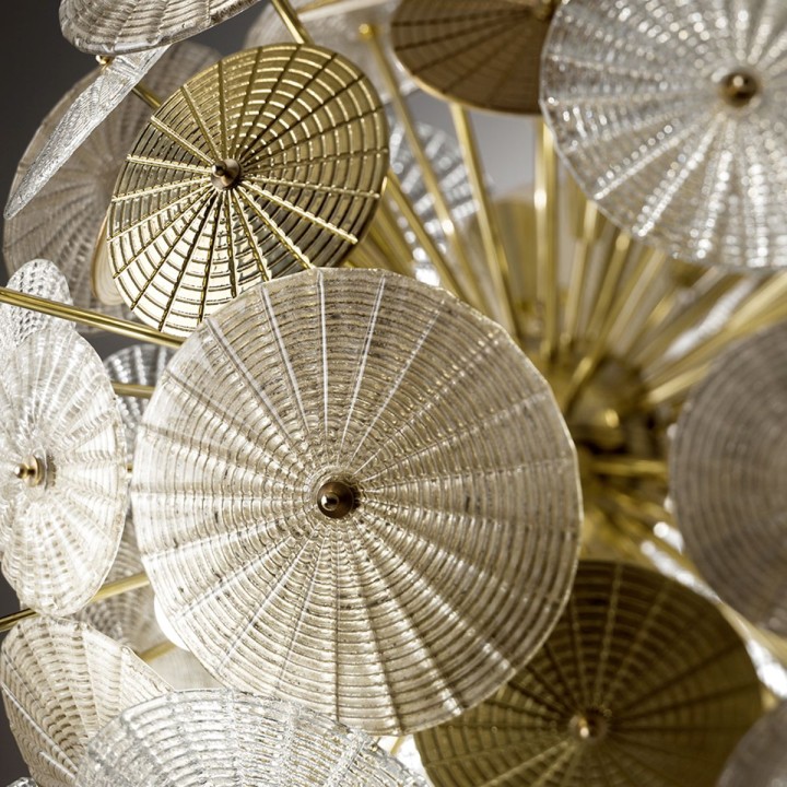 Dandelion Chandelier- 16 Lights - H 130 Cm - Gold