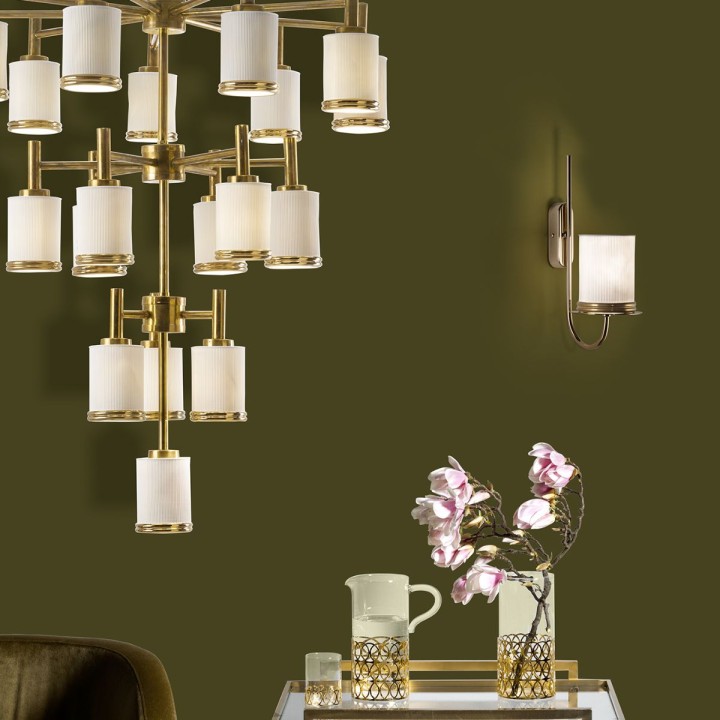 Gilda Large Chandelier - 19 Lights - White & Gold