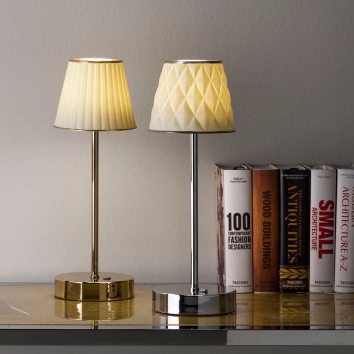 Infinity Rechargeable Table Lamp - White & Platinum